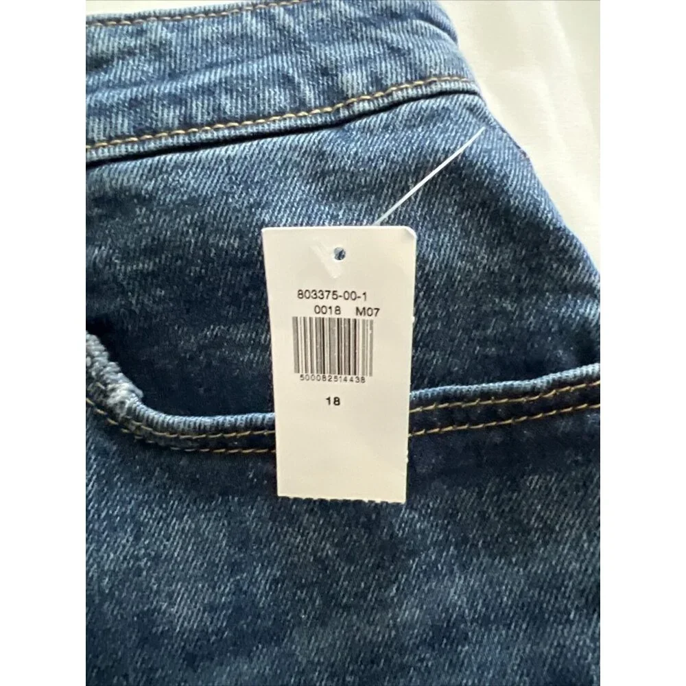 Old Navy Women’s High Rise Marcia Denim Mini Skirt Raw Fringe Hem NWT Size 18 - Picture 6 of 15